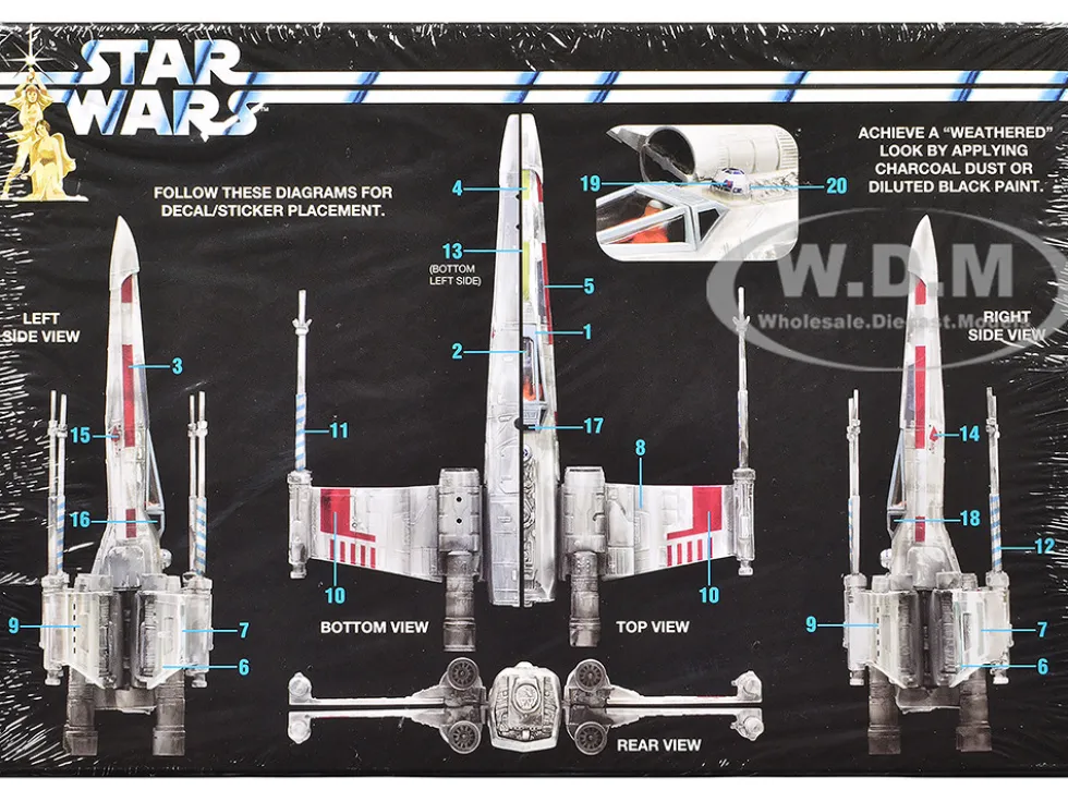 Skill 2 Snap Model Kit Luke Skywalker X-Wing Fighter "Star Wars: A New Hope" (1977) Movie 1/63 Scale Model by MPC