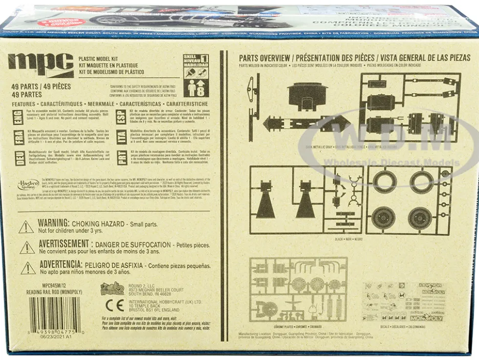 Skill 1 Snap Model Kit Reading Rail Rod Custom Locomotive Monopoly 1/25 Scale Model MPC MPC945M