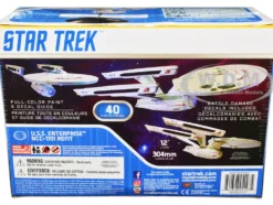 Skill 2 Snap Model Kit U.S.S. Enterprise NCC-1701 Refit Spaceship Star Trek II: The Wrath of Khan (1982) Movie 1/1000 Scale Model Polar Lights POL974M