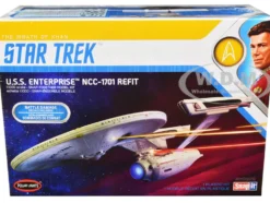 Skill 2 Snap Model Kit U.S.S. Enterprise NCC-1701 Refit Spaceship Star Trek II: The Wrath of Khan (1982) Movie 1/1000 Scale Model Polar Lights POL974M