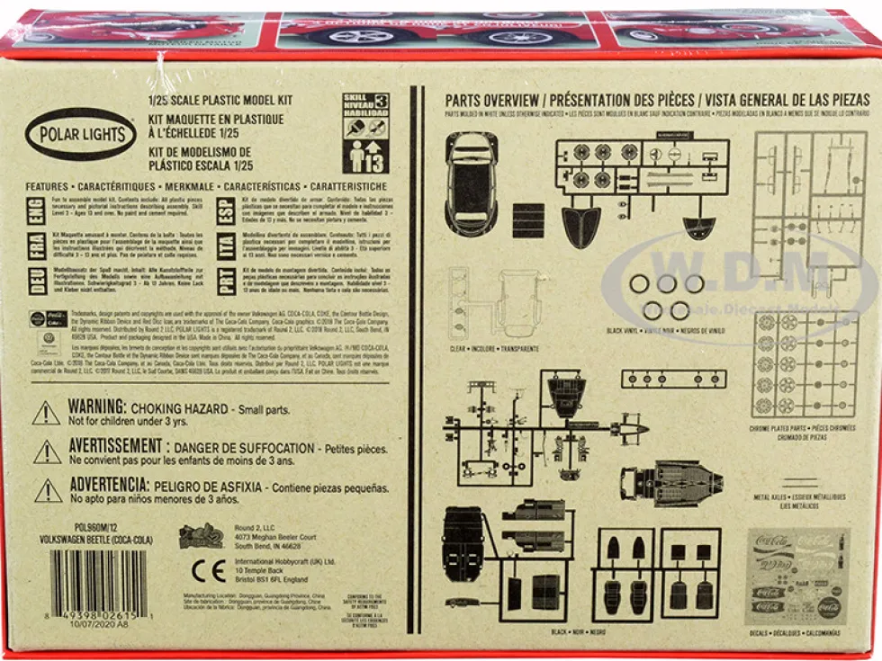 Skill 3 Snap Model Kit Volkswagen Beetle Coca-Cola 1/25 Scale Model Polar Lights POL960 M