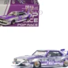 Skyline C210 Kaido Racer "Bosozoku Style" RHD (Right Hand Drive) #210 Purple and Silver 1/64 Diecast Model Car by Pop Race