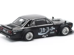 Skyline GT-R V8 Drift "Hakosuka" RHD (Right Hand Drive) "Coca-Cola" Black 1/64 Diecast Model Car by Pop Race