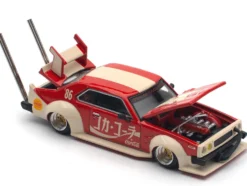 Skyline GT-R V8 Drift "Hakosuka" RHD (Right Hand Drive) "Coca-Cola (Japan)" Red and Cream 1/64 Diecast Model Car by Pop Race