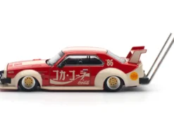 Skyline GT-R V8 Drift "Hakosuka" RHD (Right Hand Drive) "Coca-Cola (Japan)" Red and Cream 1/64 Diecast Model Car by Pop Race