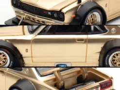 Skyline GT-R V8 Drift "Hakosuka" RHD (Right Hand Drive) Gold Metallic 1/64 Diecast Model Car by Pop Race