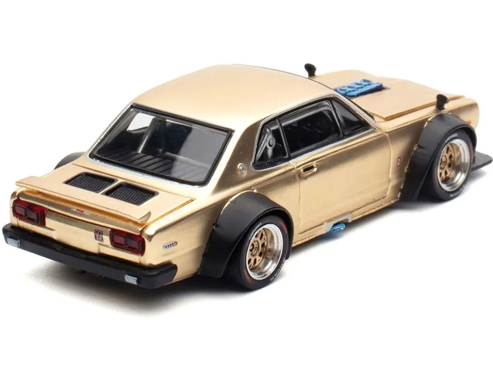 Skyline GT-R V8 Drift "Hakosuka" RHD (Right Hand Drive) Gold Metallic 1/64 Diecast Model Car by Pop Race