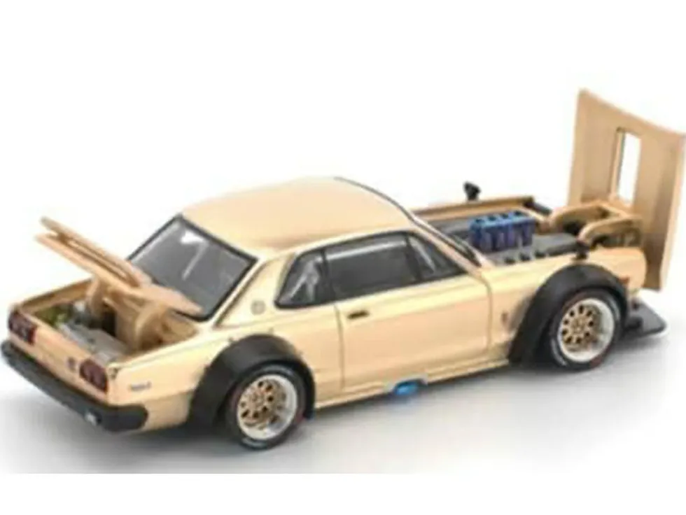 Skyline GT-R V8 Drift "Hakosuka" RHD (Right Hand Drive) Gold Metallic 1/64 Diecast Model Car by Pop Race