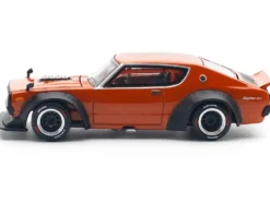 Skyline GT-R V8 Drift "Kenmeri" RHD (Right Hand Drive) Orange Metallic 1/64 Diecast Model Car by Pop Race