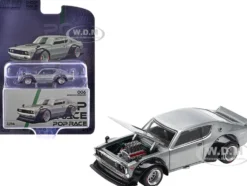 Skyline KPGC110 "Kenmeri" RHD (Right Hand Drive) Raw Metal "Enigma Exclusive Edition" 1/64 Diecast Model Car by Pop Race