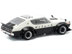 Skyline KPGC110 "Kenmeri" RHD (Right Hand Drive) "Japan National Police Agency Livery" Black and White 1/64 Diecast Model Car by Pop Race