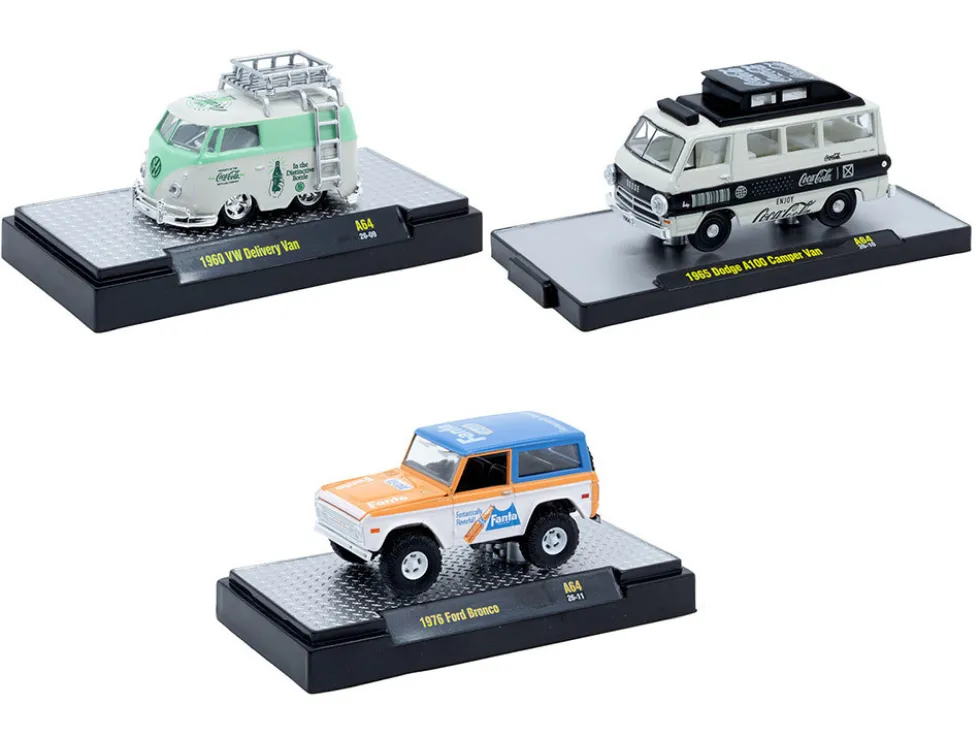 Sodas Set of 3 pieces Release 64 Limited Edition to 5400 pieces Worldwide 1/64 Diecast Model Cars by M2 Machines