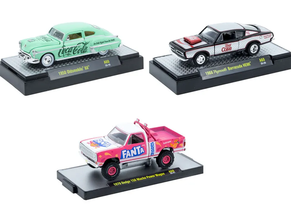 Sodas Set of 3 pieces Release 60 Limited Edition to 10000 pieces Worldwide 1/64 Diecast Model Cars by M2 Machines