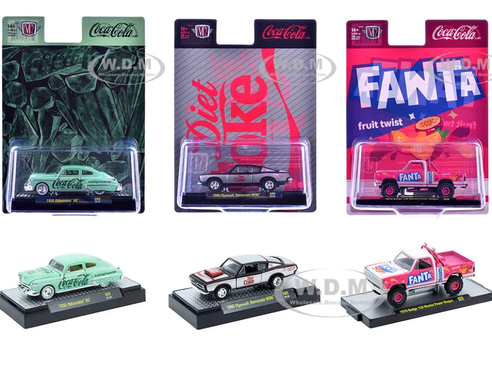 Sodas Set of 3 pieces Release 60 Limited Edition to 10000 pieces Worldwide 1/64 Diecast Model Cars by M2 Machines