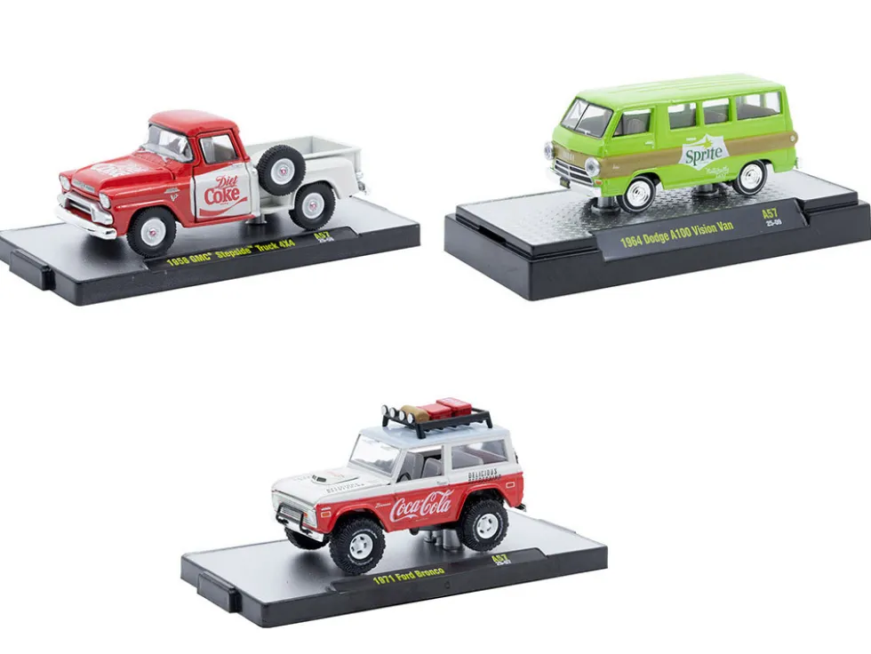Sodas Set of 3 pieces Release 57 Limited Edition to 10000 pieces Worldwide 1/64 Diecast Model Cars by M2 Machines