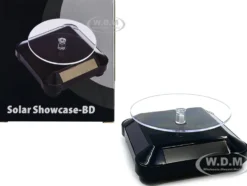 3 5 Solar Rotating Display Stand with Black Base for 1/64 Scale Model Cars 002-BK