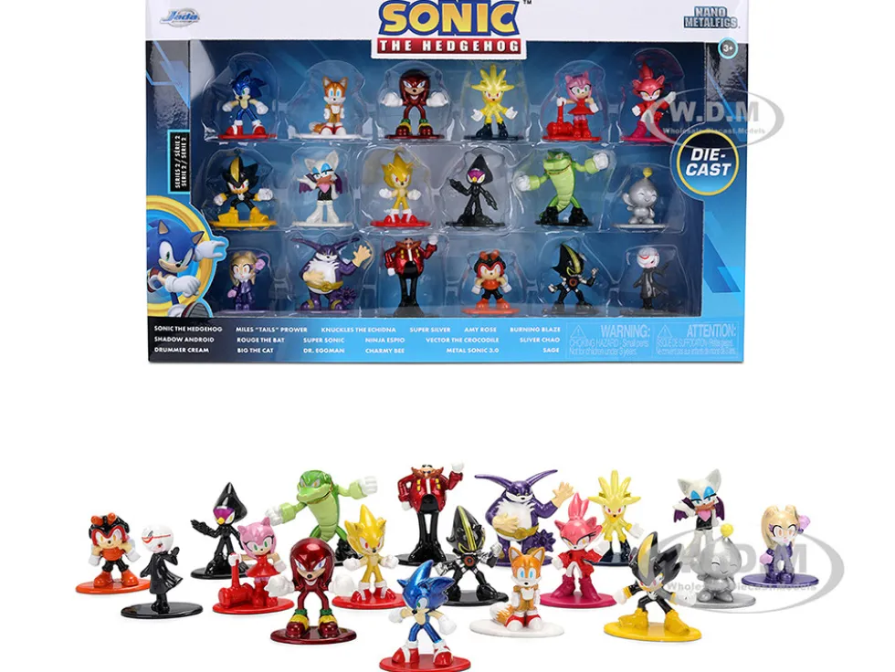 Sonic The Hedgehog Set of 18 Diecast Figures Wave 2 "Nano Metalfigs" Series Diecast Models by Jada