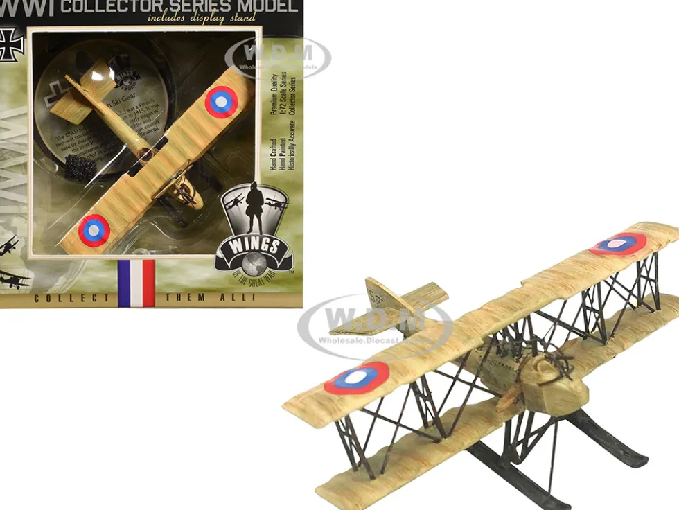 SPAD SA 4 Aircraft with Ski Gear "French Air Force" 1/72 Model Airplane by Wings of the Great War