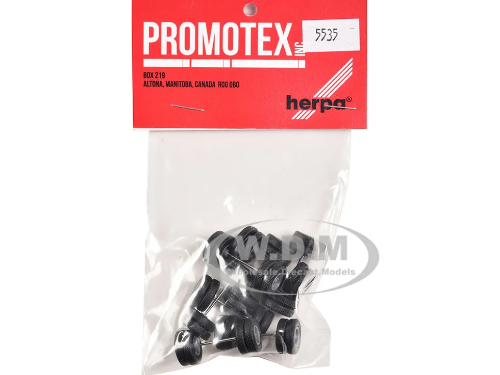 6-Spoke Rear Wheelset Set of 8 pieces 1/87 (HO) Plastic Model by Promotex