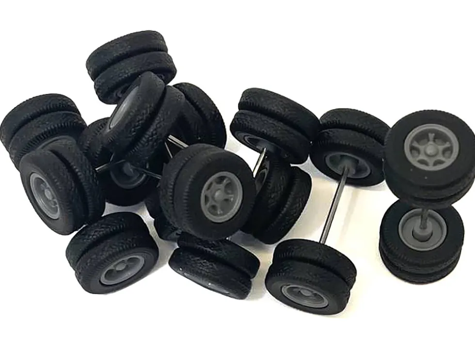 6-Spoke Rear Wheelset Set of 8 pieces 1/87 (HO) Plastic Model by Promotex