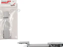 Spread Axle Double-Drop Flatbed Trailer Silver Top 1/87 (HO) Plastic Model by Promotex