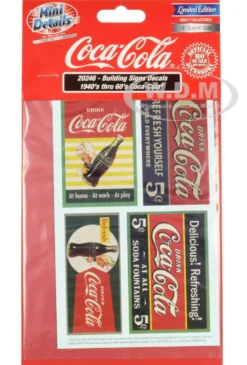 1940's Thru 60's Coca Cola Building Signs Decals 1/87 HO Scale Models Classic Metal Works 20246