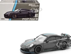 992 Stinger GTR Carbon Edition with Blue Stripe 1/64 Diecast Model Car by Pop Race
