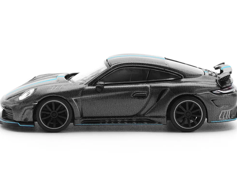 992 Stinger GTR Carbon Edition with Blue Stripe 1/64 Diecast Model Car by Pop Race