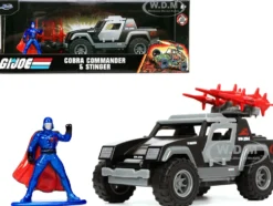 Stinger with Missile Launcher Cobra Commander Diecast Figurine G.I. Joe Hollywood Rides Series 1/32 Diecast Model Car Jada 33085