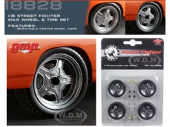 Street Fighter Mag Wheel Tire Set of 4 pieces from 1970 Plymouth RoadRunner The Hammer Fast & Furious Movie 1/18 GMP 18828