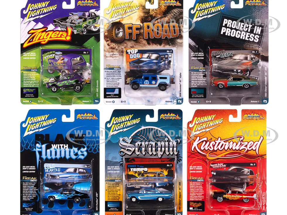 Street Freaks 2025 Release 1 Set B of 6 Cars 1/64 Diecast Model Cars by Johnny Lightning