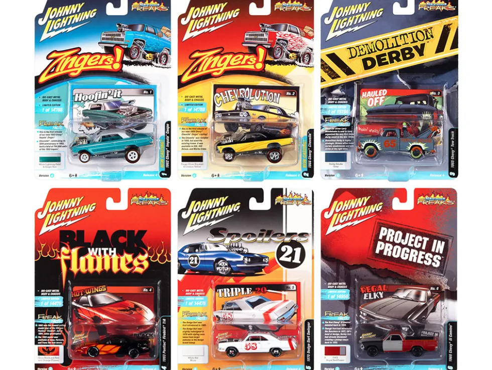 Street Freaks 2021 Set A 6 Cars Release 4 1/64 Diecast Model Cars Johnny Lightning JLSF022A