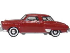 1950 Studebaker Champion Starlight Coupe Commanche Red 1/87 (HO) Scale Diecast Model Car by Oxford Diecast