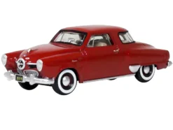 1950 Studebaker Champion Starlight Coupe Commanche Red 1/87 (HO) Scale Diecast Model Car by Oxford Diecast