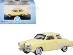 1950 Studebaker Champion Starlight Coupe Tulip Cream 1/87 (HO) Scale Diecast Model Car by Oxford Diecast