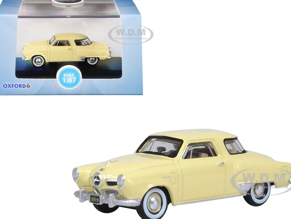1950 Studebaker Champion Starlight Coupe Tulip Cream 1/87 (HO) Scale Diecast Model Car by Oxford Diecast