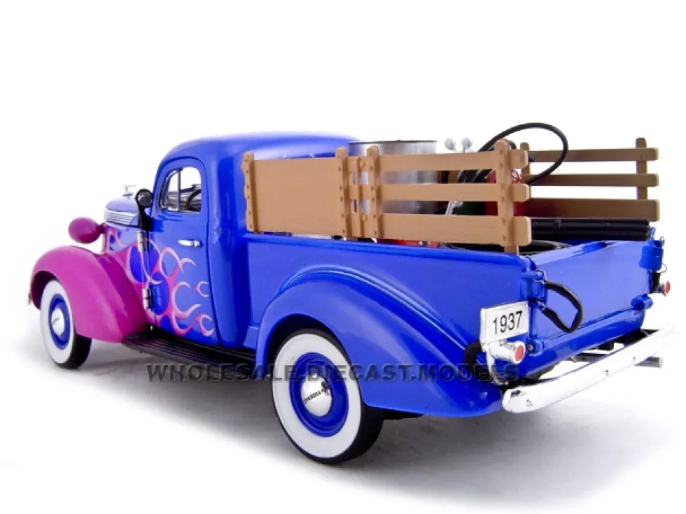 1937 Studebaker Pickup Blue With Accessories 1/24 Diecast Car Unique Replicas 18567