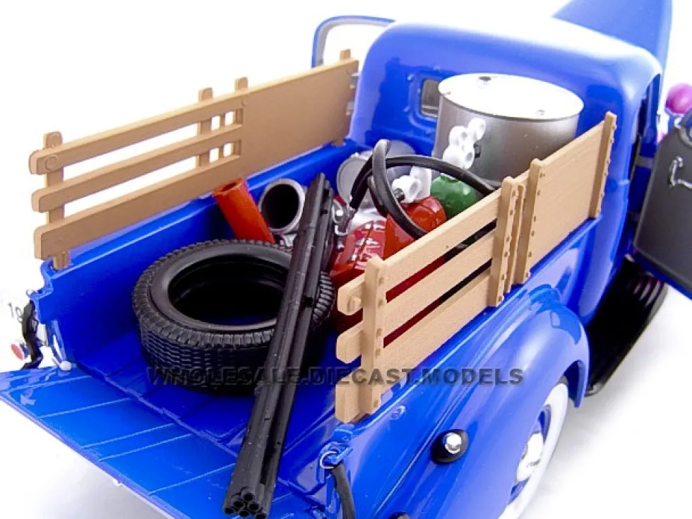 1937 Studebaker Pickup Blue With Accessories 1/24 Diecast Car Unique Replicas 18567