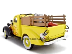 1937 Studebaker Pickup Yellow With Accessories 1/24 Diecast Car Unique Replicas 18566
