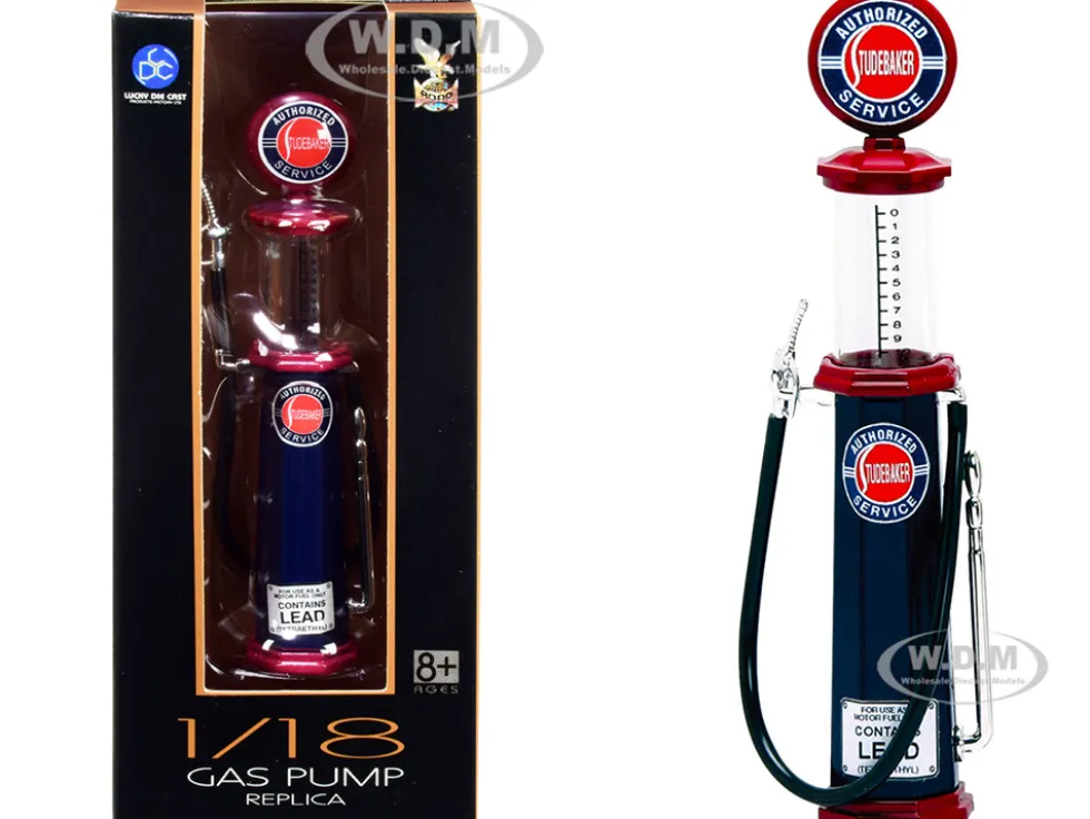 Studebaker Vintage Cylinder Gas Pump 1/18 Diecast Replica Road Signature 98652