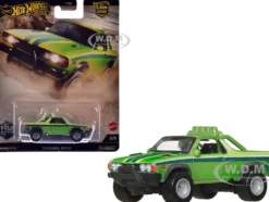 Subaru BRAT Utility Truck Green Metallic with Stripes "HW Off Road" Series Diecast Model Car by Hot Wheels