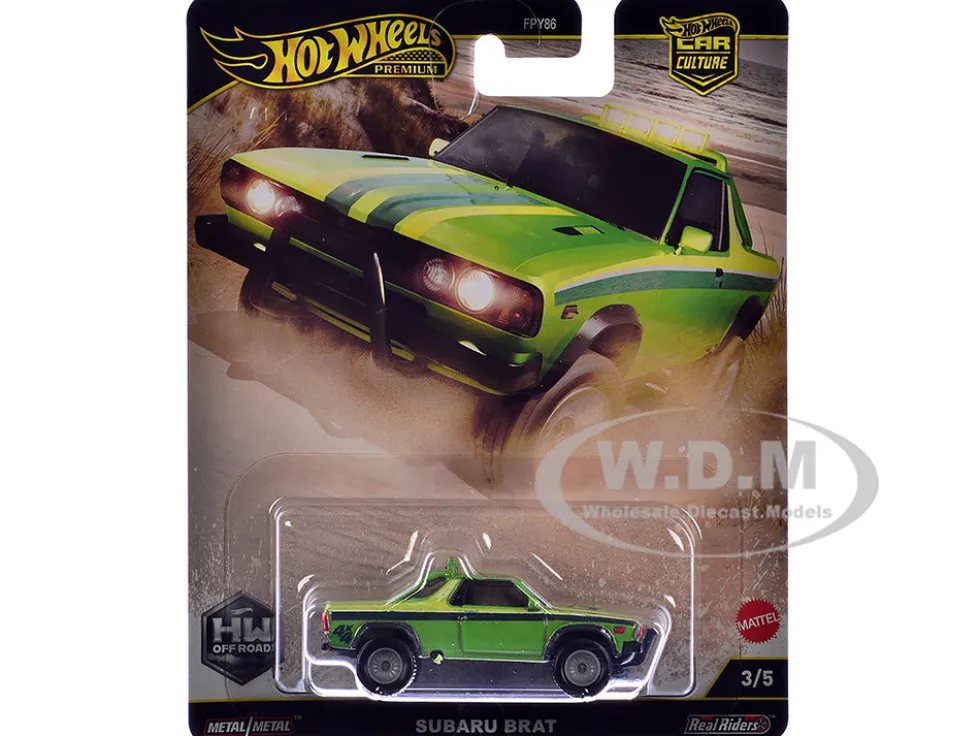 Subaru BRAT Utility Truck Green Metallic with Stripes "HW Off Road" Series Diecast Model Car by Hot Wheels