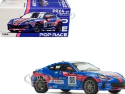 Subaru BRZ #88 Blue with Graphics "Tokyo Subaru Racing" 1/64 Diecast Model Car by Pop Race