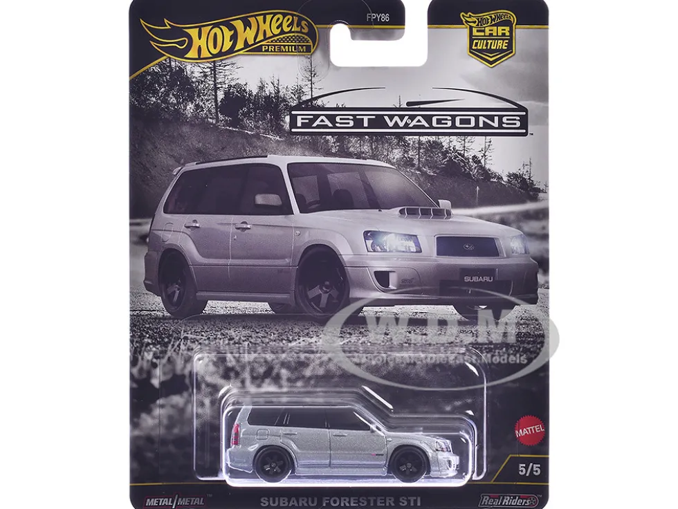 Subaru Forester STI Silver Metallic "Fast Wagons" Series Diecast Model Car by Hot Wheels