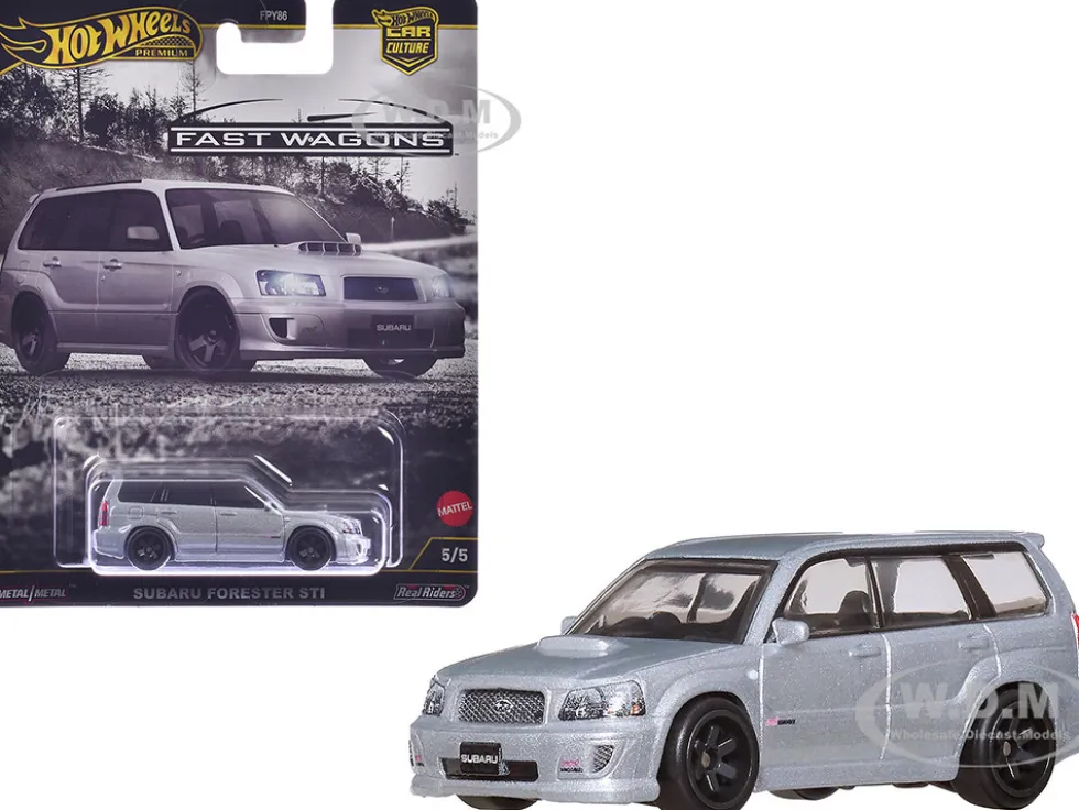 Subaru Forester STI Silver Metallic "Fast Wagons" Series Diecast Model Car by Hot Wheels
