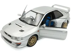 1998 Subaru Impreza 22B RHD (Right Hand Drive) Silver Metallic with Gold Wheels 1/18 Diecast Model Car by Solido