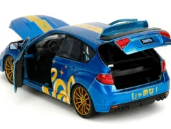 2012 Subaru Impreza WRX STI Blue Metallic with Graphics and Sonic The Hedgehog Diecast Figure