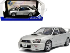 2004 Subaru Impreza WRX STI RHD (Right Hand Drive) Premium Silver Effect 1/18 Diecast Model Car by Solido