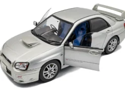 2004 Subaru Impreza WRX STI RHD (Right Hand Drive) Premium Silver Effect 1/18 Diecast Model Car by Solido