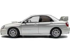 2004 Subaru Impreza WRX STI RHD (Right Hand Drive) Premium Silver Effect 1/18 Diecast Model Car by Solido